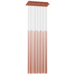 Slim Rectangular Multi Light Pendant - Terra Red
