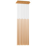 Slim Rectangular Multi Light Pendant - Ocre