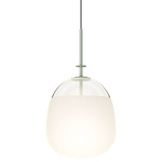 Tempo Oval Pendant - Green / White