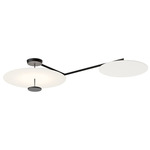 Flat Double Ceiling Light - Black / White