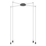 Wireflow Free-Form Multi Light Pendant - Black / Pressed Glass