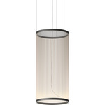 Array Cylindrical Pendant - Matte Black / Beige