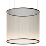 Array Cylindrical Pendant - Matte Black / Beige