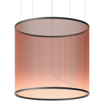 Array Cylindrical Pendant - Matte Black / Terra Red