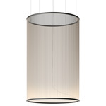 Array Cylindrical Pendant - Matte Black / Beige