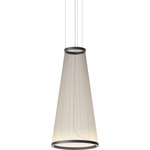 Array Conical Pendant - Matte Black / Beige