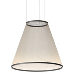 Array Conical Pendant - Matte Black / Beige