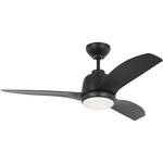 Avila Coastal Outdoor Ceiling Fan with Light - Midnight Black / Midnight Black