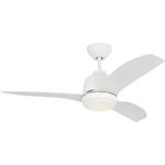 Avila Coastal Outdoor Ceiling Fan with Light - Matte White / Matte White