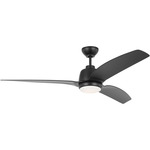 Avila Coastal Outdoor Ceiling Fan with Light - Midnight Black / Midnight Black