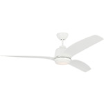 Avila Coastal Outdoor Ceiling Fan with Light - Matte White / Matte White