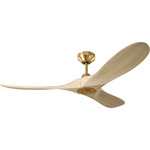 Maverick Smart Ceiling Fan - Burnished Brass / Washed White Oak