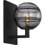 Sedona Wall Sconce - Nightshade Black / Transparent Smoke