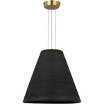 Karam Tapered Pendant - Natural Brass / Black