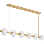 Laurel Linear Chandelier - Natural Brass / Clear