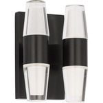 Lassell Double Wall Sconce - Dark Bronze / Clear