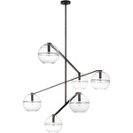 Lowing Chandelier - Blackened Forged / Clear