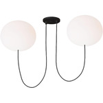 Helium Multi-Light Chandelier - Matte Black / Opal Etched