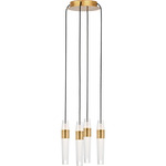 Lassell Round Multi-Light Chandelier - Natural Brass / Clear