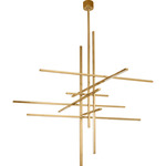 Cityscape Chandelier - Hand Rubbed Antique Brass / Crystal