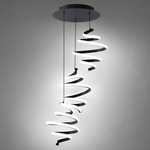 Whirl Multi Light Pendant - Black