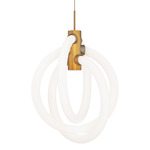 Knot Pendant - Aged Brass / White
