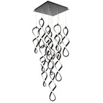 Interlace Square Multi Light Pendant - Black