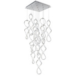 Interlace Square Multi Light Pendant - Chrome