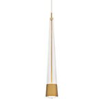 Quill Pendant - Aged Brass / Clear