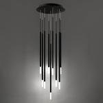 Viggo Round Multi Light Pendant - Black / White