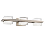 Interlok Bathroom Vanity Light - Brushed Nickel / Clear