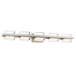 Interlok Bathroom Vanity Light - Brushed Nickel / Clear