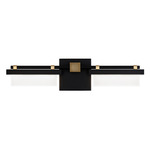 Two Fold Bathroom Vanity Light - Black / Aged Brass / White