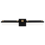 Two Fold Bathroom Vanity Light - Black / Aged Brass / White