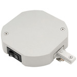 H Track Current Limiter Octagonal Single Live End Power Feed - White