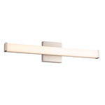 Slim Color-Select Bathroom Vanity Light - Brushed Nickel / White