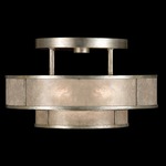 Singapore Moderne Semi Flush Ceiling Light - Silver Leaf