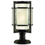 Singapore Moderne Outdoor Post Mount - Bronze / Off White