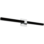 Tie Stix Wood Warm Dim Indirect Vanity Light with Power - Chrome / Wood Espresso