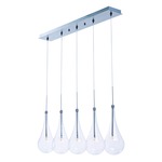 Larmes LED Linear Suspension - Polished Chrome / Clear