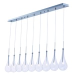 Larmes LED Linear Suspension - Polished Chrome / Clear