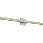 Tie Stix Wood Indirect Remote Power Vanity Light - Satin Nickel / Wood Maple