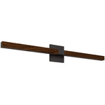 Tie Stix Wood Indirect Remote Power Vanity Light - Antique Bronze / Wood Walnut