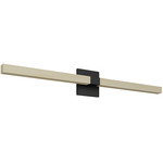 Tie Stix Wood Indirect Remote Power Vanity Light - Satin Black / Wood Maple