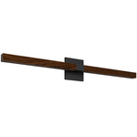 Tie Stix Wood Indirect Remote Power Vanity Light - Satin Black / Wood Walnut
