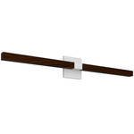 Tie Stix Wood Indirect Remote Power Vanity Light - White / Wood Walnut