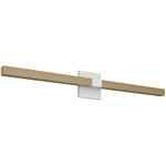 Tie Stix Wood Indirect Remote Power Vanity Light - White / Wood White Oak