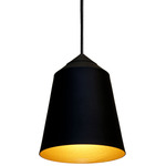Piccadilly Pendant - Black / Antique Gold