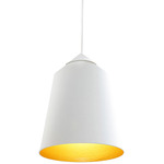 Piccadilly Pendant - White / Antique Gold