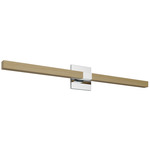 Tie Stix Wood Indirect Remote Power Vanity Light - Chrome / Wood White Oak